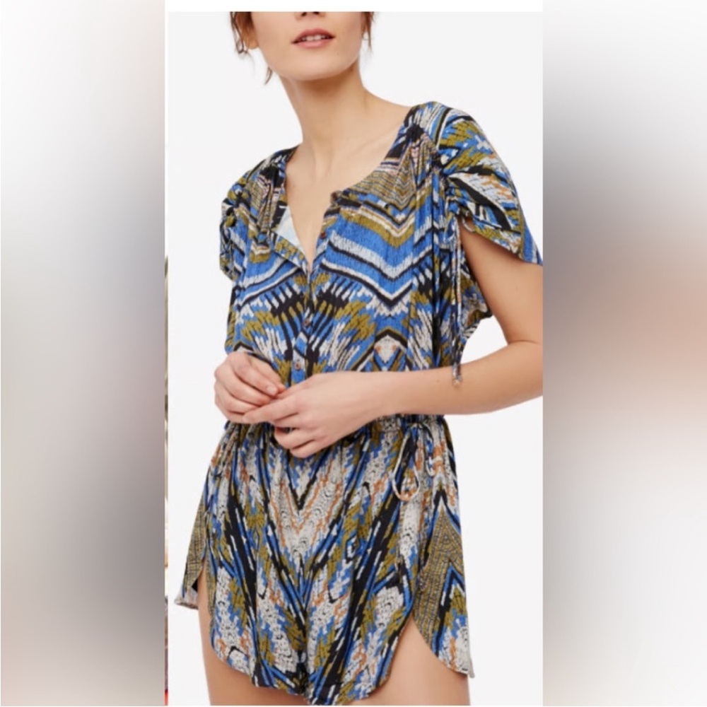Free People Dream All Night Boho Tribal Romper